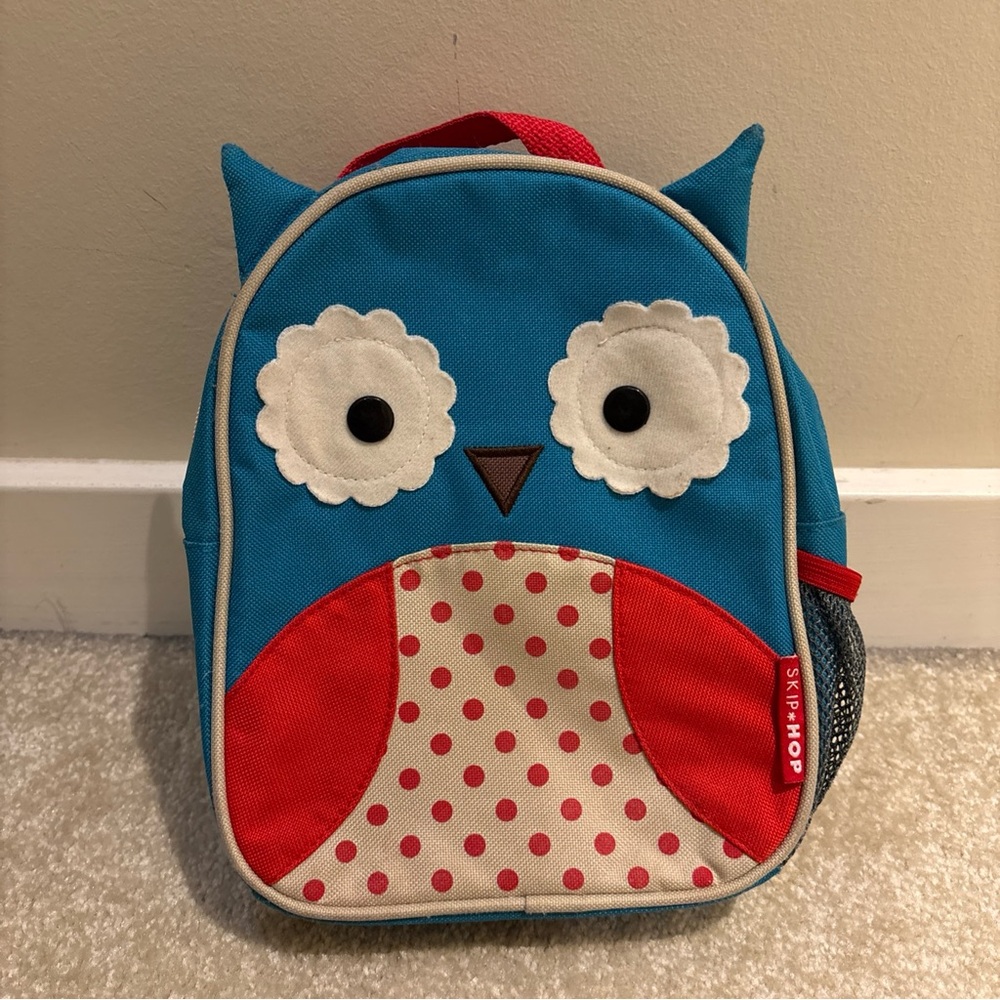 Skip Hop Zoo Owl Red Blue Kids Toddler Mini Backpack School Bag